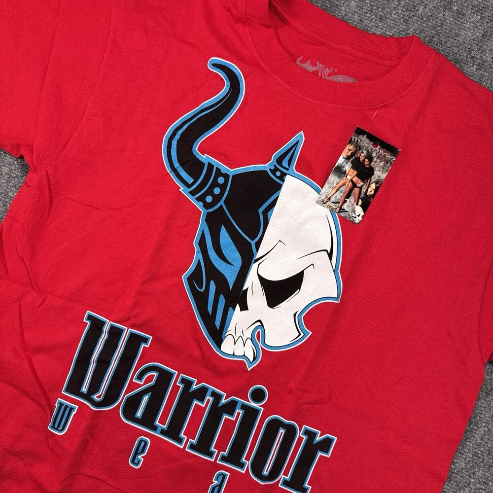 NWT Deadstock Vintage Y2K Warrior Wear Fighting MMA T-shirt Mens Large Red